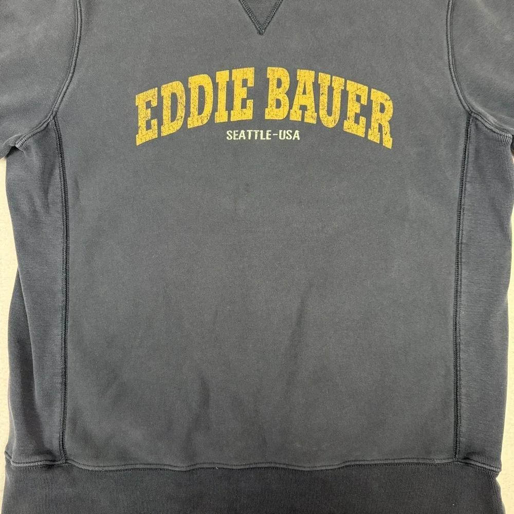 Vintage 90s Eddie Bauer Sport Shop Seattle Crewneck Sweatshirt Navy Yellow XL